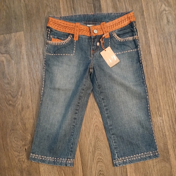 NWT My Tribe Leather and Copper Western Bermuda Jean Shorts. - Picture 2 of 13